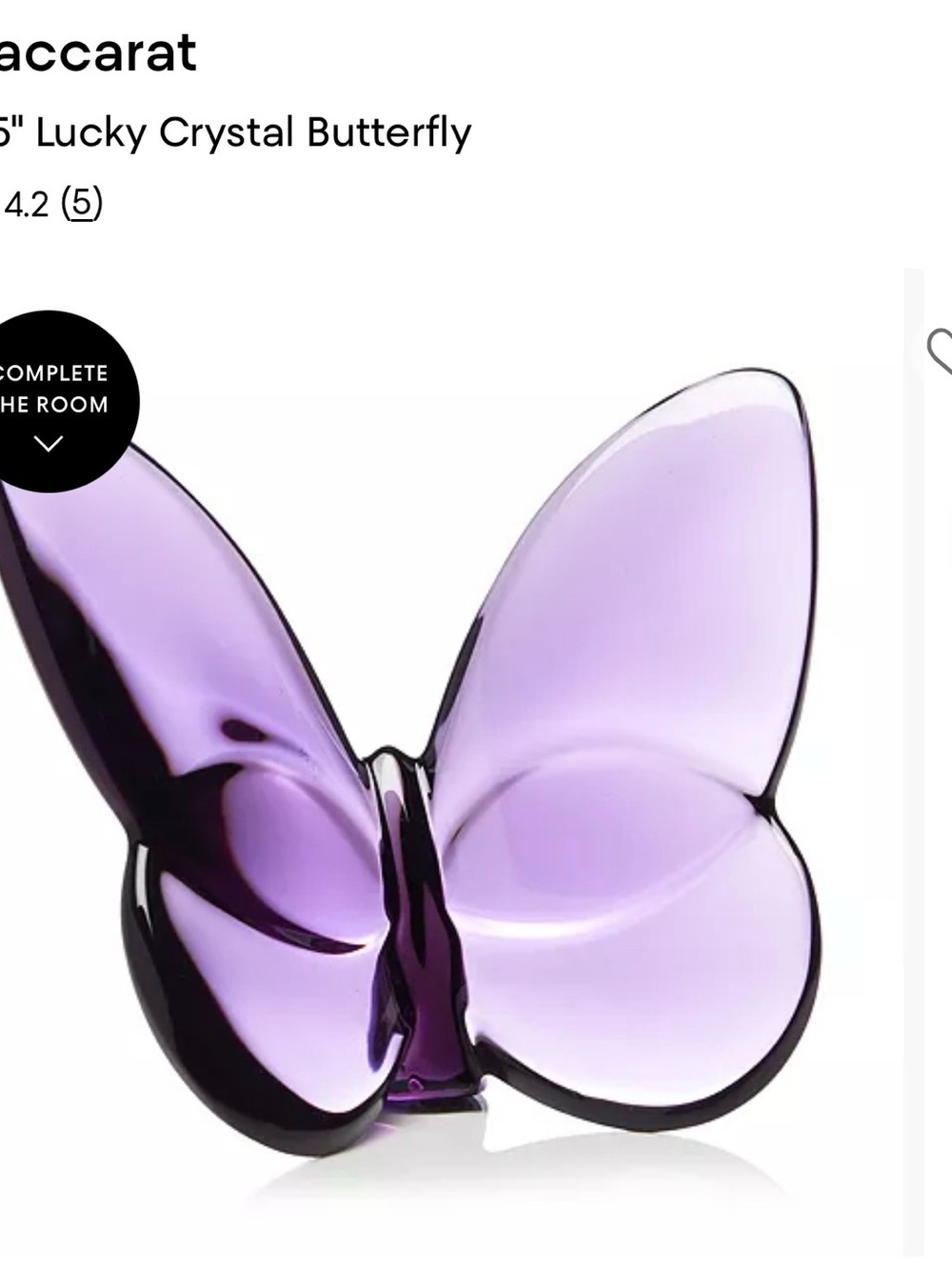 Baccarat Crystal Butterfly in Amethyst